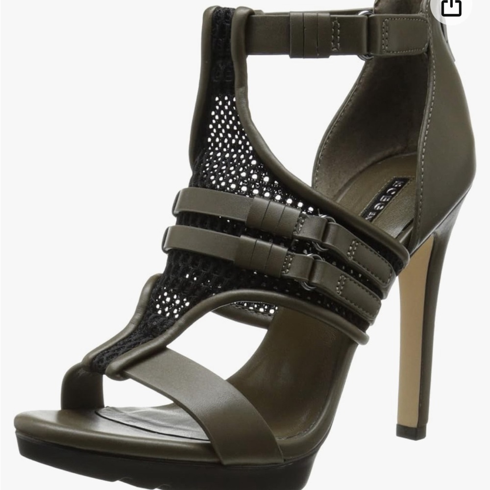 BCBG Generations Size 9 Army Green & Mesh High Heels